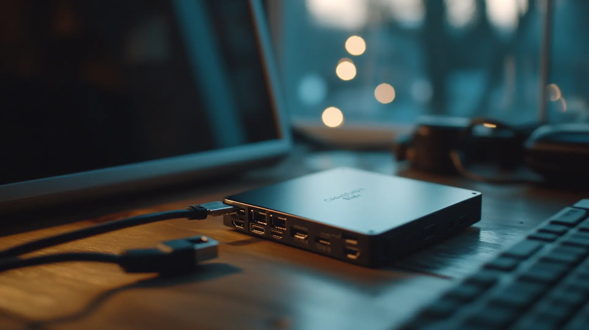 modern-tech-setup-with-compact-hub-laptop-evening-hours